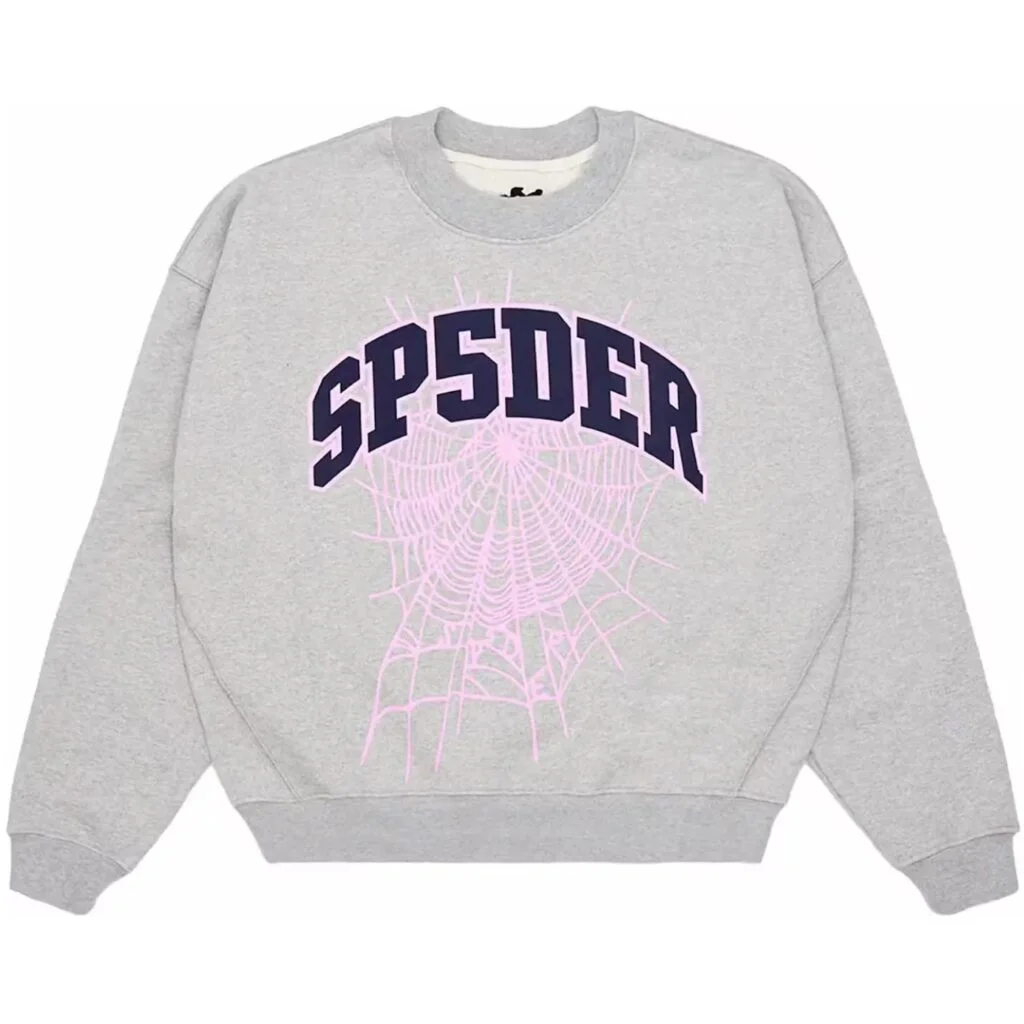 Sp5der-Varsity-Web-Crewneck-Heather-Grey.webp